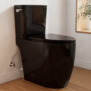 Los Flexi G 21″ Black Two-Piece Extra Tall Toilet With Swirl Flush