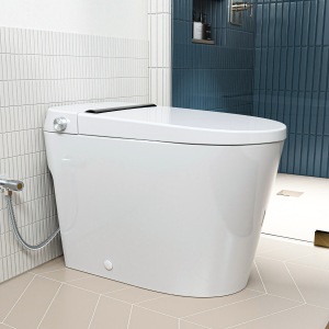 Los Flexi NE2 Non Electric Bidet Toilet, Feminine and Rear Wash, Button & Foot Kick Flush, 1000g Map & 1.0 GPF, 17.3" ADA & Elongated, Air Pressure Assisted, 12" Rough-In
