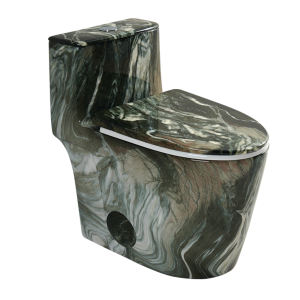Los Flexi NU6 17.3" Elongated One-Piece Toilet Dark Green Marble Finish