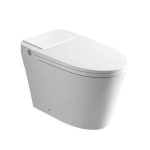 Los Flexi NE1-945 Non-Electric One-Piece Toilet with Foot Kick Flush, ADA Chair Height, Air Pressure-Assisted Flush, Built-In Tank, 1.0 GPF, 17" Tall, Glossy White Finish, 12" Rough-In