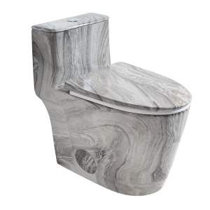 Los Flexi NU6 17.3" Elongated One Piece Toilet Gray Marble Finish