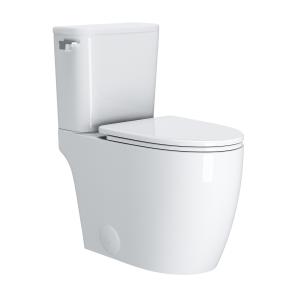 Los Flexi G 19″ Tall Two-Piece Toilet Elongated Bowl 1.28 GPF Swirl Flush Glossy White