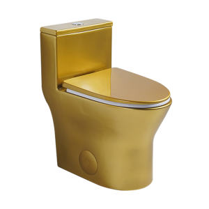 Los Flexi C 18" Elongated One Piece Toilet Satin Gold Finish