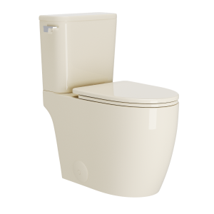 Los Flexi G 19″ Tall Two-Piece Toilet Elongated Bowl 1.28 GPF Swirl Flush Glossy Bone