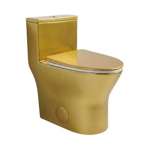 Los Flexi C 18" Elongated One Piece Toilet Satin Gold Finish