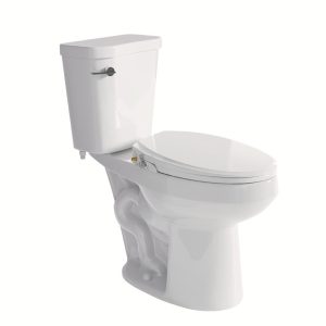 Los Flexi 19" Tall Two-Piece Toilet with Non-Electric Bidet Toilet Seat, Elongated Bowl, Rear & Feminine Wash, Self-Cleaning Nozzles, Adjustable Water Pressure, 1.28 GPF Siphon Flush, 12-Inch Rough-In