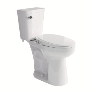 Los Flexi 22" Extra Tall Two-Piece Toilet with Non-Electric Bidet Toilet Seat, Elongated Bowl, Rear & Feminine Wash, Self-Cleaning Nozzles, Adjustable Water Pressure, 1.28 GPF Siphon Flush, 12-Inch Rough-In