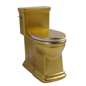 Los Flexi K 19″ Classic Retro One Piece Tall Toilet Satin Gold Finish