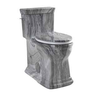 Los Flexi K 19″ Classic Retro One Piece Tall Toilet Smoky Gray Marble Finish