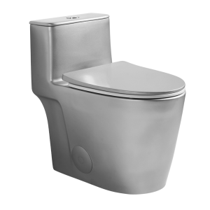 Los Flexi NU6 17.3" Elongated One Piece Toilet Chic Silver Finish