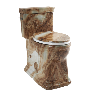 Los Flexi K 19″ Classic Retro One Piece Tall Toilet Amber Marble Finish