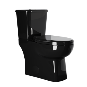 Los Flexi X 17″ Glossy Black Two-Piece Toilet Elongated Bowl 1.1/1.28 GPF Dual Flush