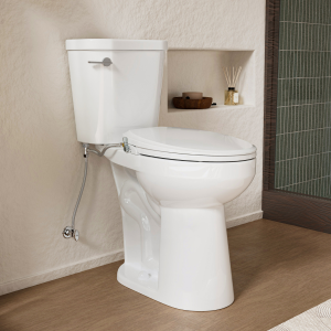 Los Flexi 22" Extra Tall Two-Piece Toilet with Non-Electric Bidet Toilet Seat, Elongated Bowl, Rear & Feminine Wash, Self-Cleaning Nozzles, Adjustable Water Pressure, 1.28 GPF Siphon Flush, 12-Inch Rough-In