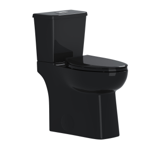 Los Flexi X19 19'' Glossy Black Skirted 2 Piece Toilet With 12'' Rough In 1.1 / 1.28 GPF Dual Flush