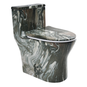 Los Flexi C 18" Elongated One Piece Toilet Dark Green Marble Finish