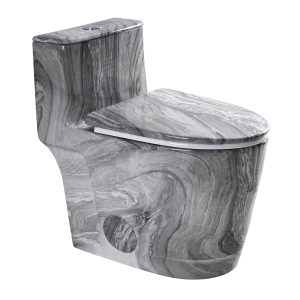 Los Flexi NU6 17.3" Elongated One Piece Toilet Gray Marble Finish