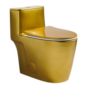 Los Flexi NU6 17.3" Elongated One Piece Toilet Satin Gold Finish