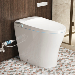 Los Flexi E6-19 Smart Toilet with Bidet, 19" Comfort Height, Built-In Tank, Auto Lid, Foot Sensor, Warm Water, Heated Seat, Air Dryer, UV Nozzle Light, Remote Control
