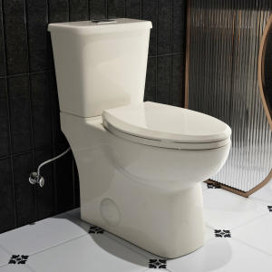 Los Flexi X 17″ Glossy Bone Two-Piece Toilet Elongated Bowl 1.1/1.28 GPF Dual Flush