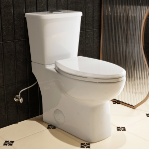 Los Flexi X 17″ Glossy White Two-Piece Toilet Elongated Bowl 1.1/1.28 GPF Dual Flush