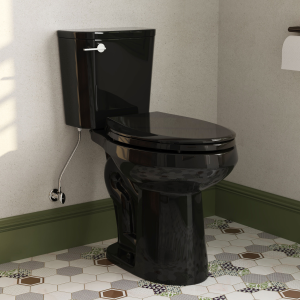 Los Flexi XH 19" Tall Toilet Glossy Black With Siphon Jet 1.28GPF Single Flush With 12" Rough-In