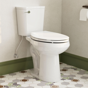 Los Flexi XH 19" Tall Toilet Glossy White With Siphon Jet 1.28GPF Single Flush With 12" Rough-In